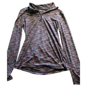 Everlast Purple and Blue Fitted Long Sleeve Polo Top